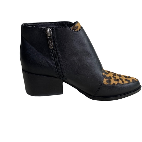 Circus by Sam Edelman Boots Black Leather with Cow Print Fur Reese Leopard 6.5 - Picture 9 of 14